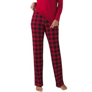 SOMA Cool Nights Plaid Check Knit Pajama Pants Size S